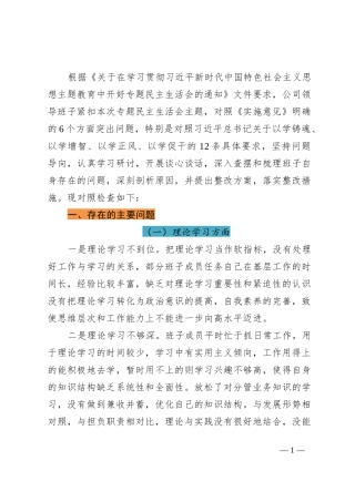XX教育专题民主生活会对照检查材料（主要领导）