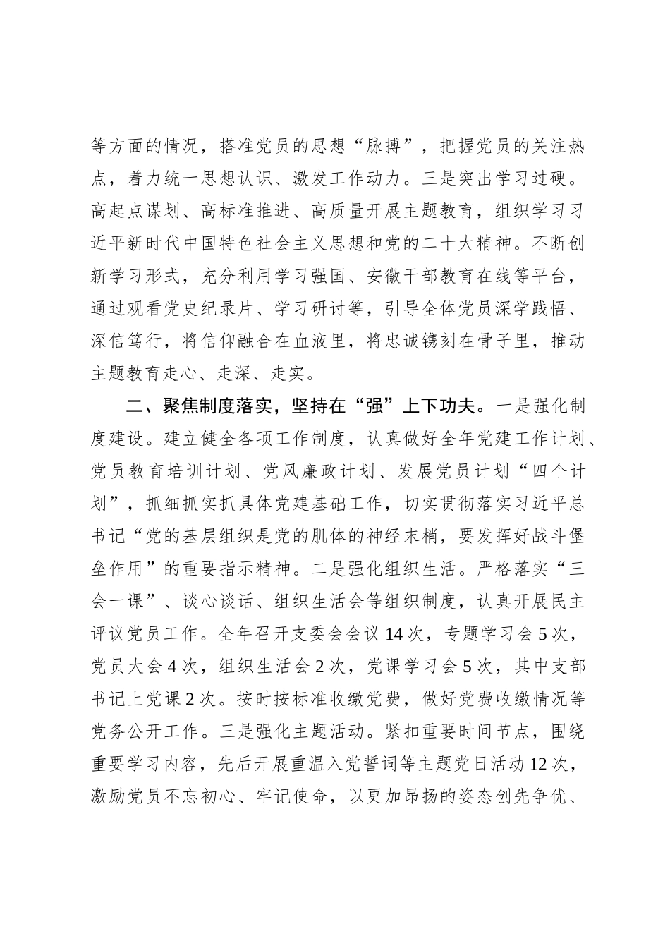 2023年党支部书记抓党建工作述职报告_第2页