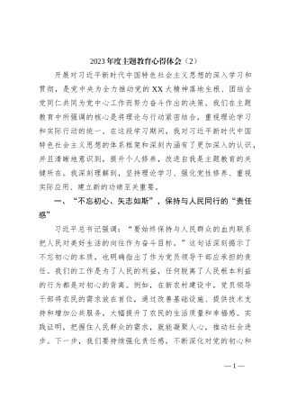 2023年度主题教育心得体会（2）