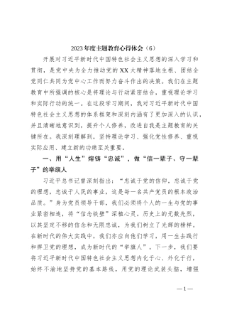 2023年度主题教育心得体会（6）