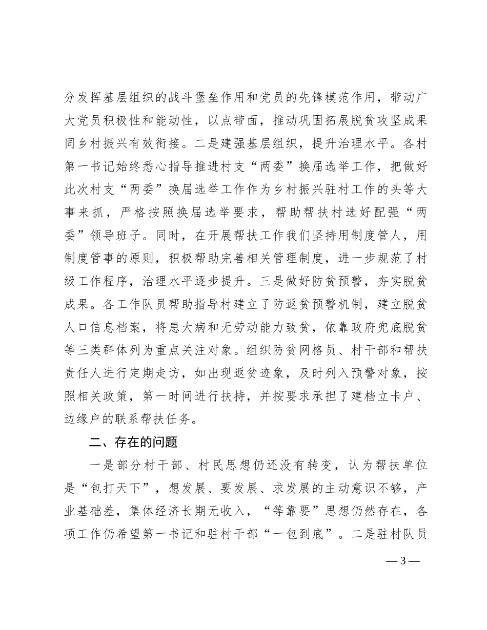 2023年乡村振兴驻村工作队工作总结_第3页