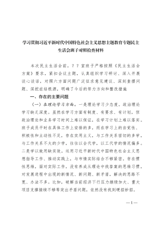 2023年主题教育民主生活会领导班子对照检查材料1