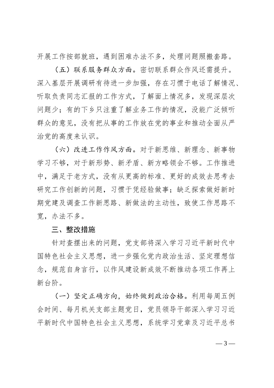 局党支部度组织生活会整改方案工作实施_第3页