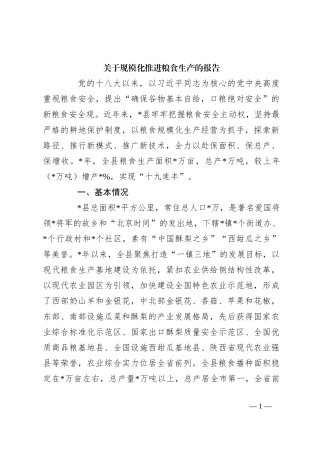 关于规模化推进粮食生产的报告