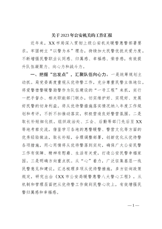 关于2023年公安机关的工作汇报