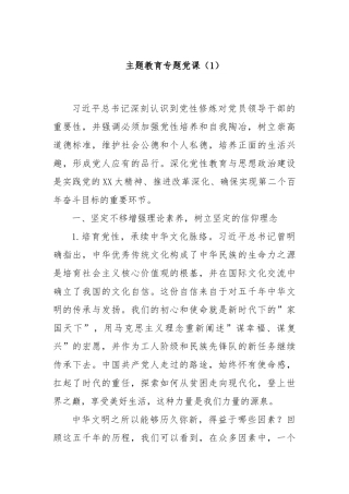 主题教育专题党课（1）