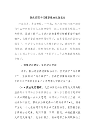 镇党委副书记述职述廉述德报告(1)