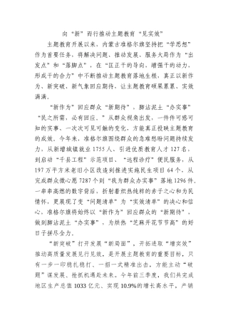 向“新”而行 推动主题教育“见实效”