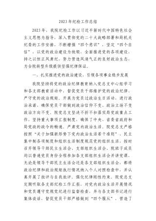 2023年纪检工作总结3000字(2)