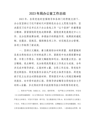 2023年局办公室工作总结(2)