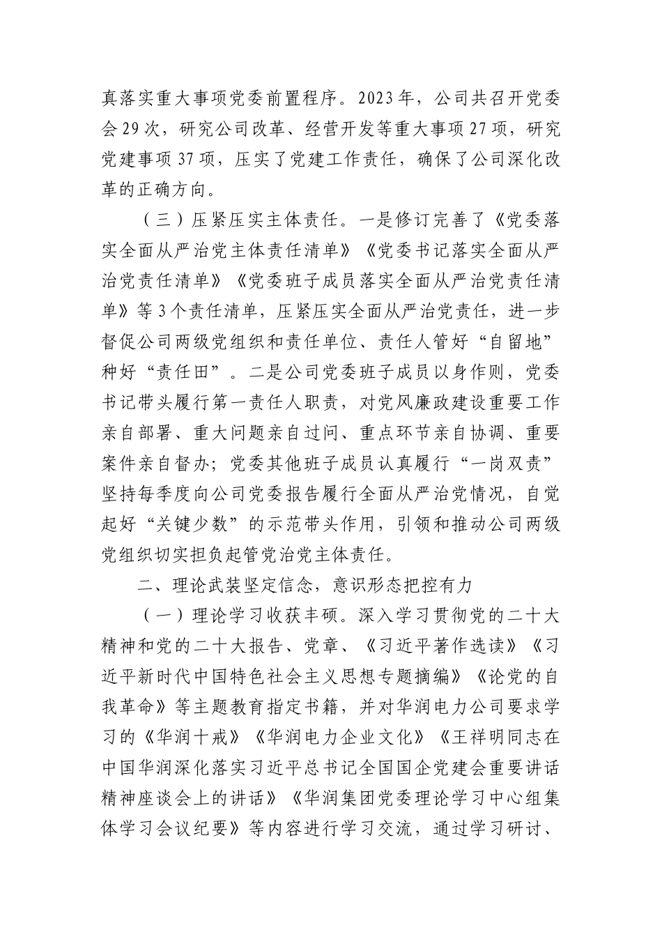 国企2023年党委工作总结和2024年工作打算_第2页