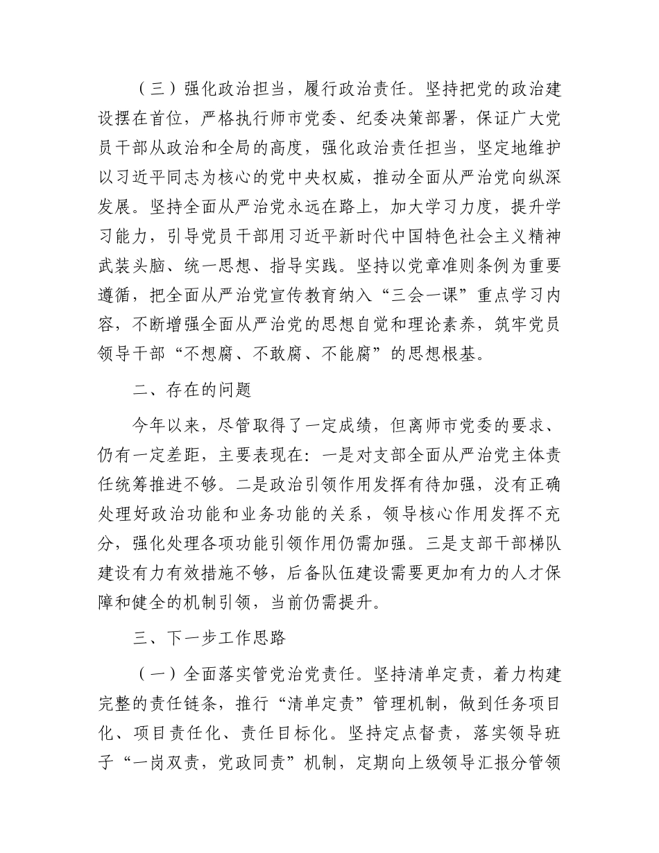 党支部书记履行全面从严治党第一责任人责任情况报告(1)_第2页