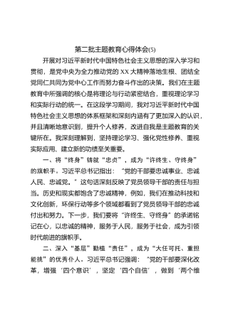 第二批主题教育心得体会 (5)【优】