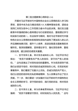 第二批主题教育心得体会 (14)【优】