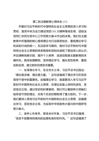 第二批主题教育心得体会 (17)【优】