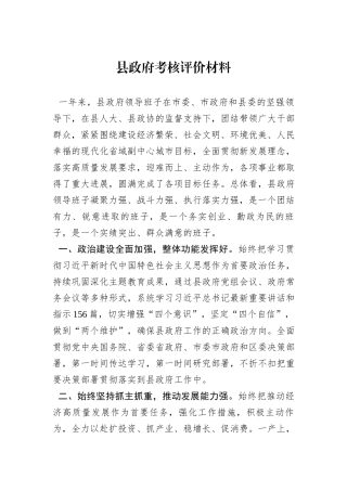 县政府考核评价材料