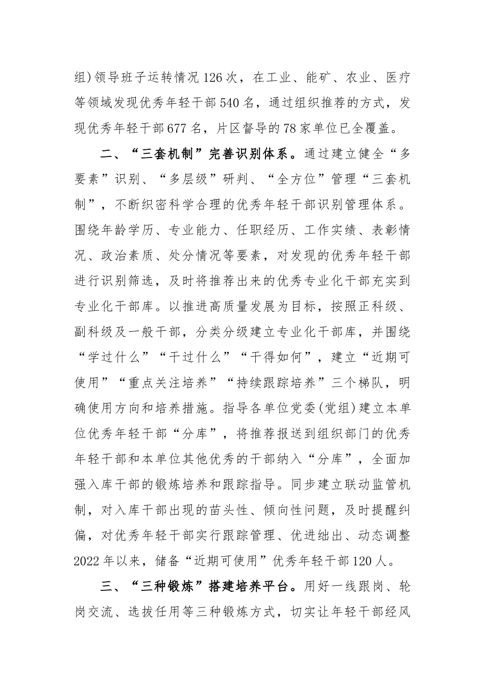 年轻干部培养使用工作经验交流材料_第2页