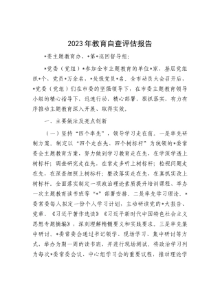 2023年教育自查评估报告
