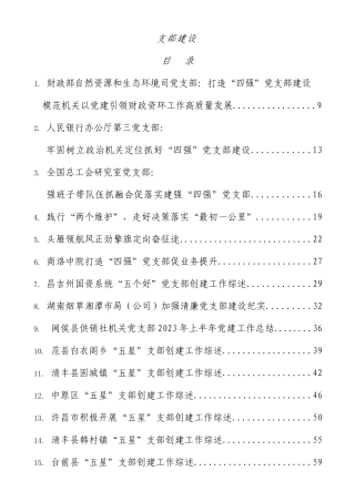 2023年支部创建“四强”“五星”五个好“党支部经验综述22篇