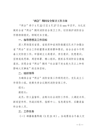 “两会”期间安全保卫工作方案