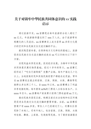 关于对铸牢中华民族共同体意识的xx实践启示