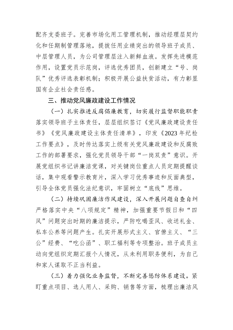 公司党支部年度工作报告_第3页