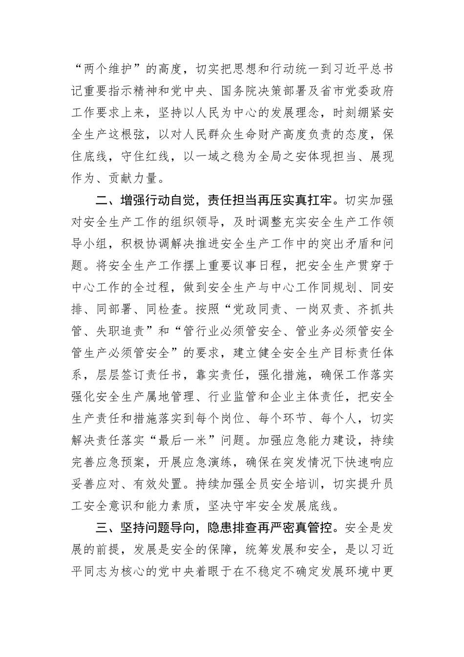2024年理论学习中心组专题研讨发言材料（安全生产）_第2页
