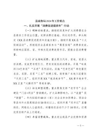 县商务局2024年工作要点