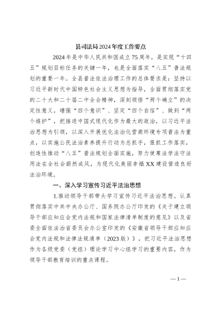 县司法局2024年度工作要点