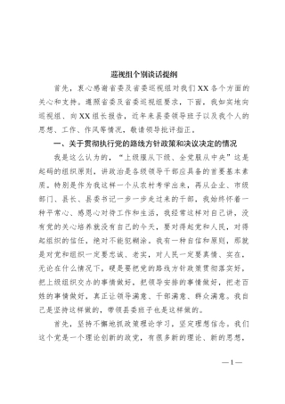 巡视组个别谈话提纲