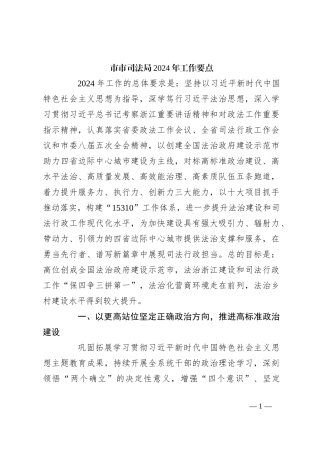 市市司法局2024年工作要点