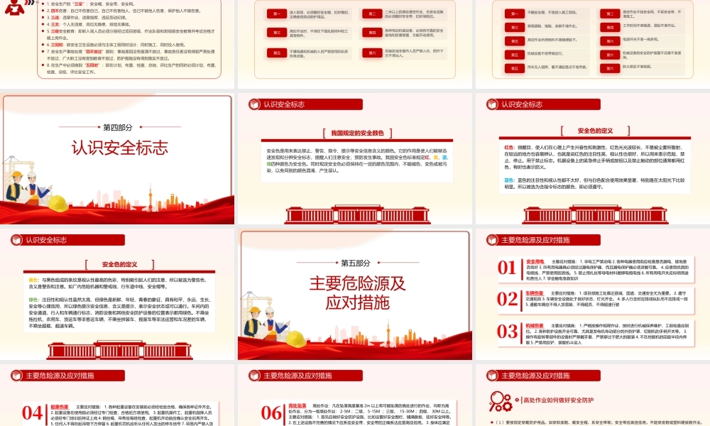 2024安全生产应急科普知识大全PPT大气创意以人为本安全第—安全科普课件