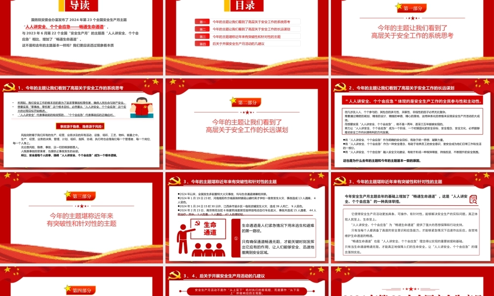 全国安全生产月PPT清新创意为什么2024年安全生产月主题和2023年基本一样课件