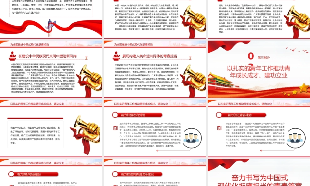 书写为中国式现代化挺膺担当的青春篇章PPT党政风发扬五四精神微党课