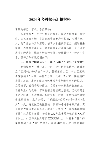 2024年乡村振兴汇报材料