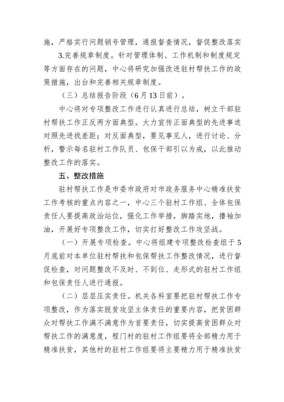 市政务服务中心驻村帮扶问题专项整改实施方案_第3页