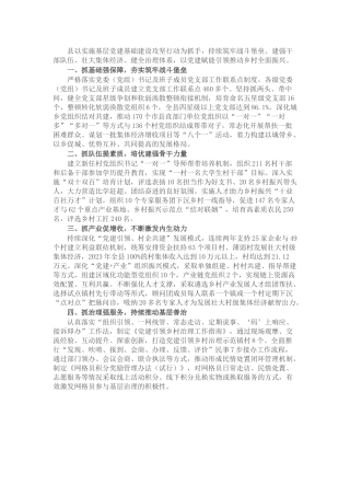 工作做法：党建赋能引领推动乡村全面振兴