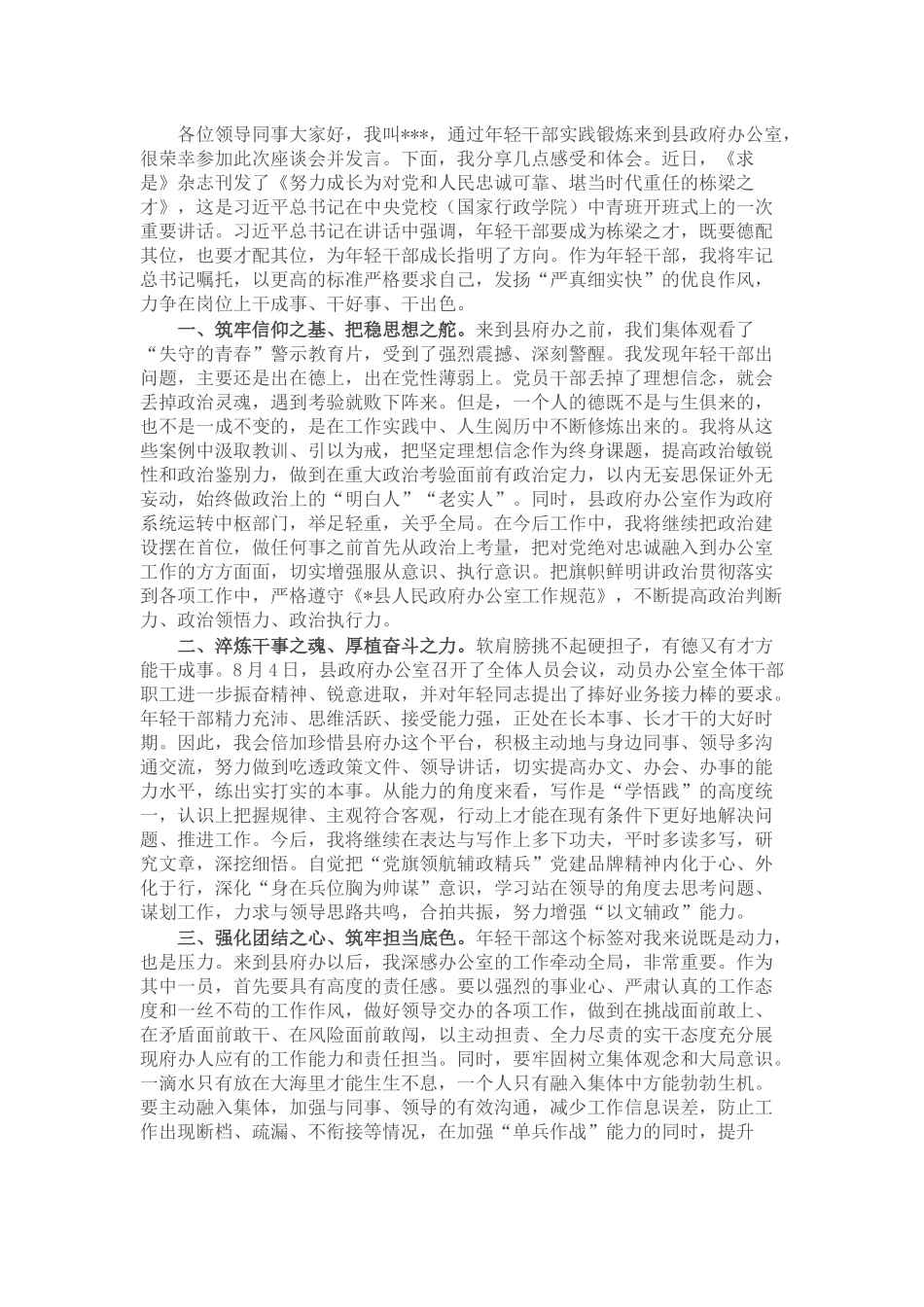 交流发言：力争在岗位上干成事、干好事、干出色_第1页