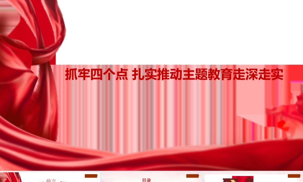 1抓牢四个点扎实推动主题教育走深走实1