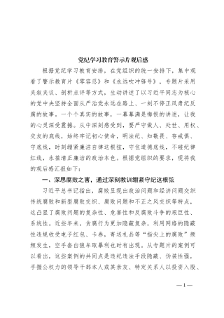党纪学习教育警示片观后感