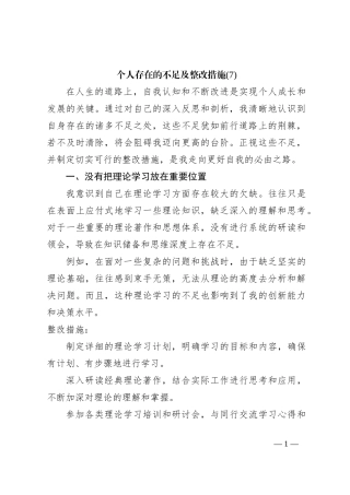 个人存在的不足及整改措施 (7)