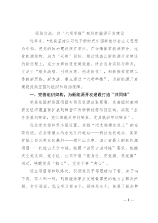 经验交流： 以“六项举措”赋能新能源开发建设
