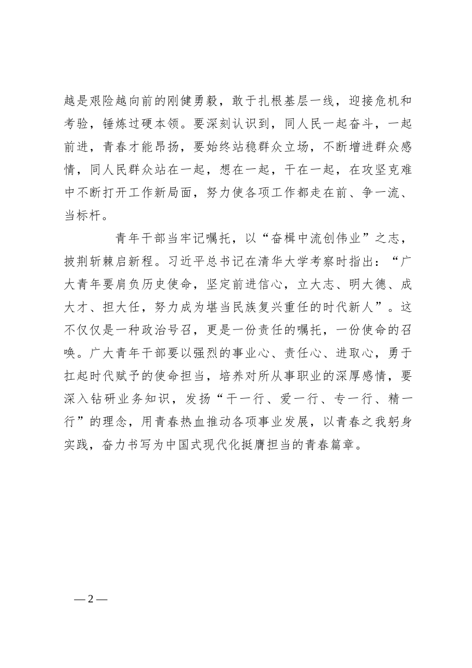 青年座谈会发言：用好“舵锚帆”勇做“弄潮儿”_第2页
