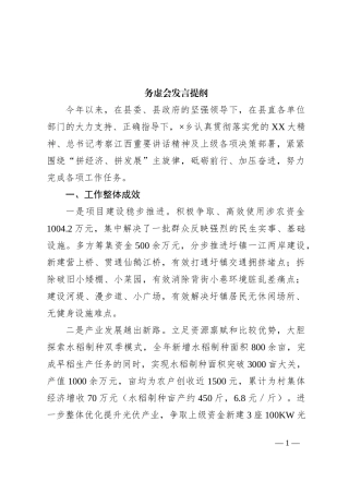 务虚会发言提纲