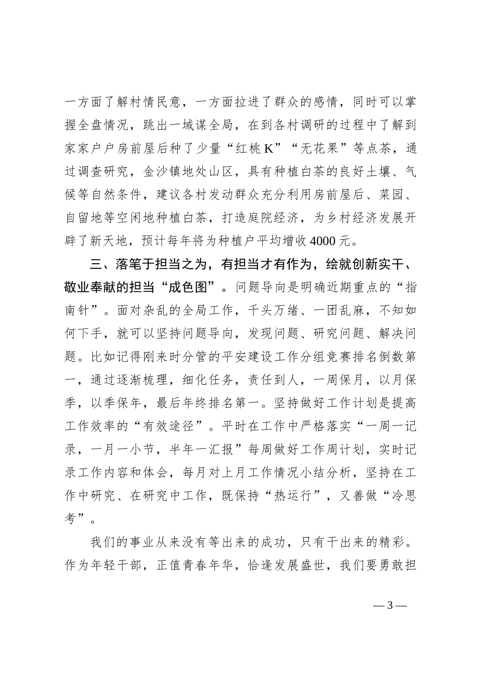 在2024年年轻干部座谈会暨挂职干部座谈会的发言_第3页