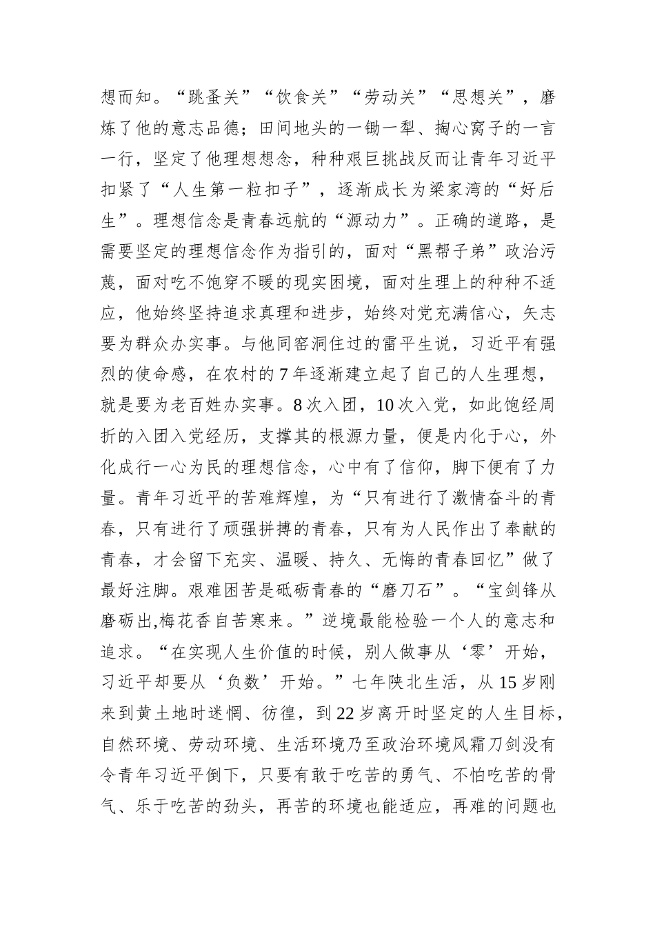 青年干部心得体会：没有横空出世的伟大，只有艰苦奋斗的青春_第2页