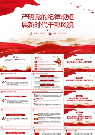 2024严明党的纪律规矩展新时代干部风貌PPT党政风党纪学习教育课件