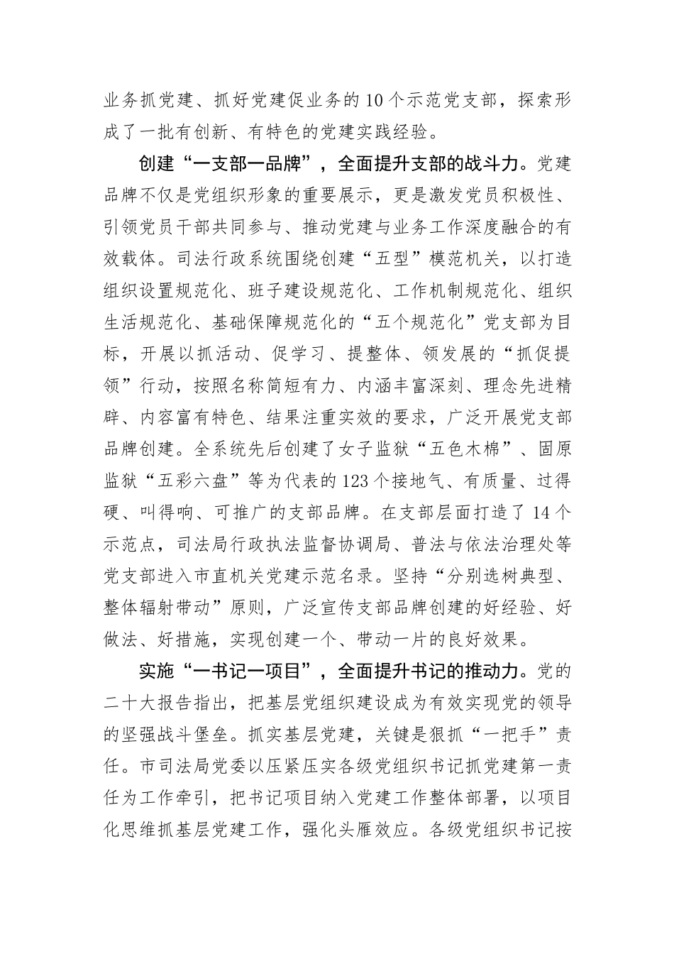 司法局在全市基层党组织建设专题推进会上的交流发言_第2页