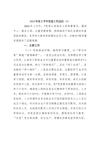 2024年度上半年党建工作总结（4）