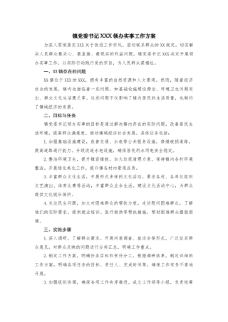 镇党委书记领办实事